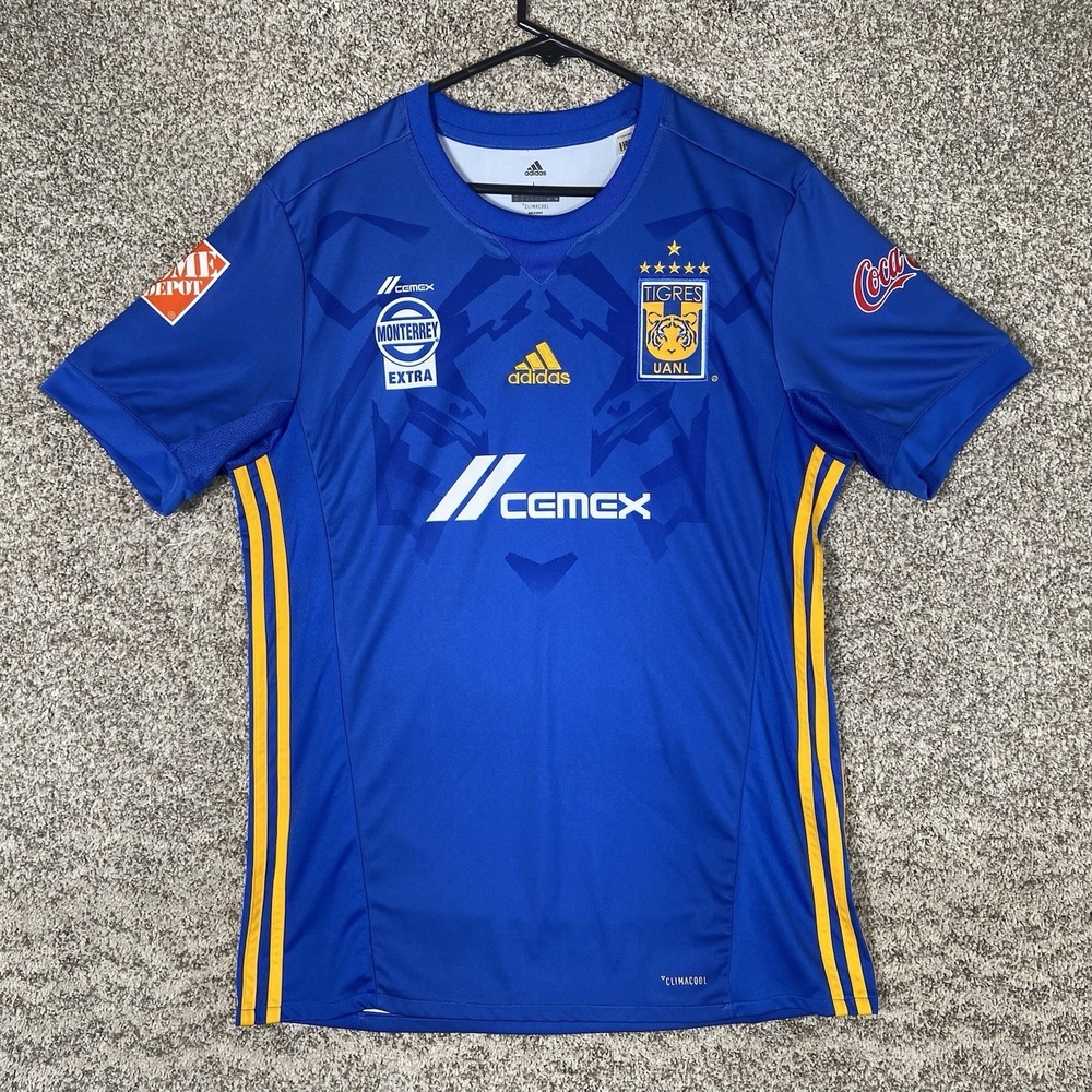 Adidas UANL Tigres Jersey Mens Size Large Soccer Blue 2018/19 Mexico Liga MX